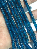 3-5 mm Neon Apatite Faceted Roundel Beads • AAA Quality Beads • 16 Inch Length • Natural  Blue Apatite Beads