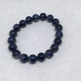 10MM Blue Sapphire Bracelet  Top Quality,7.5'' length • Natural Sapphire Beads • Sapphire Round beads. code #2 , 37 Gram