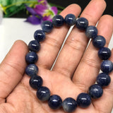 10MM Blue Sapphire Bracelet  Top Quality,7.5'' length • Natural Sapphire Beads • Sapphire Round beads. code #2 , 37 Gram