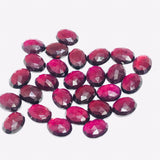 Garnet Rose Cut 7x9 mm oval Size - Pack of 4 Pcs Garnet Faceted - AAA Quality- Best for Jewelry making- One Side Cutting