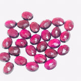 Garnet Rose Cut 7x9 mm oval Size - Pack of 4 Pcs Garnet Faceted - AAA Quality- Best for Jewelry making- One Side Cutting