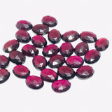 Garnet Rose Cut 7x9 mm oval Size - Pack of 4 Pcs Garnet Faceted - AAA Quality- Best for Jewelry making- One Side Cutting