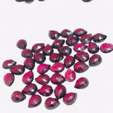 Garnet Rose Cut 10X7 mm Size - Pack of 6 Pcs Garnet Faceted - AAA Quality- Best for Jewelry making- Origin-India, Pear shape cut
