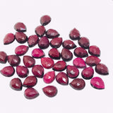 Garnet Rose Cut 9X6mm Size - Pack of 6 Pcs Garnet Faceted - AAA Quality- Best for Jewelry making- Origin-India, Pear shape cut