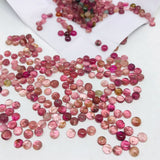 Pink Tourmaline 4MM Cabochon ,Tourmaline gemstone loose cabs , Tourmaline cabs , Pack of 5Pcs, AA Quality