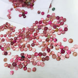Pink Tourmaline 4MM Cabochon ,Tourmaline gemstone loose cabs , Tourmaline cabs , Pack of 5Pcs, AA Quality