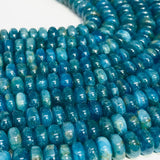 10MM Neon Apatite Roundel Beads - 40 cm Length  - 100% Natural Beads- Neon Apatite Rondelle Beads