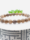 Sunstone Bracelet • 8mm Size • Code #A2 • Weight 17.1 gm • Natural Black Sunstone Round Bracelet • Sunstone Jewelry