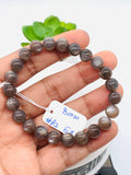 Sunstone Bracelet • 8mm Size • Code #A2 • Weight 17.1 gm • Natural Black Sunstone Round Bracelet • Sunstone Jewelry