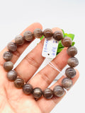 Sunstone Bracelet • 10 mm Size • Code #A8 • Weight 30 gm • Natural Black Sunstone Round Bracelet • Sunstone Jewelry