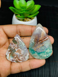 Aqua Chalcedony Cabochon • Code A75- A76 • AAA Quality • Natural Aqua Chalcedony Cabs • Perfect for Jewelry Making • Wire Wrapping Stone