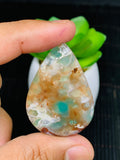 Aqua Chalcedony Cabochon • Code A76B-A79  • AAA Quality • Natural Aqua Chalcedony Cabs • Perfect for Jewelry Making • Wire Wrapping Stone