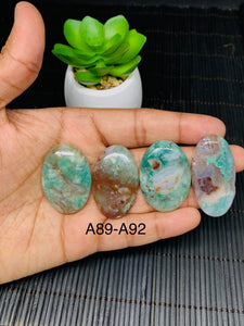 Aqua Chalcedony Cabochon • Code A89-A92 • AAA Quality • Natural Aqua Chalcedony Cabs • Perfect for Jewelry Making • Wire Wrapping Stone