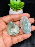 Aqua Chalcedony Cabochon • Code A99- A100 • AAA Quality • Natural Aqua Chalcedony Cabs • Perfect for Jewelry Making • Wire Wrapping Stone