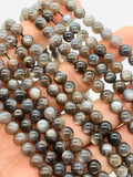 Sunstone Round Beads 6 mm AAAA Quality 40 cm Strand • Top Grade • Black Sunstone Round shape Beads • Natural Sunstone Beads