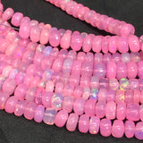 Ethiopian Opal Roundel, size 3.5MM, heated opal roundel beads, baby pink Ethiopian Opal, length 16”, dyed opal