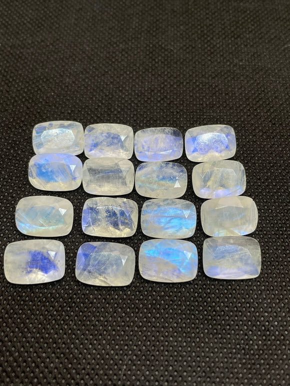 Moonstone Faceted 10X14 MM Rectangle Cabochon   AAA Quality Moonstone Faceted Cabochon- Pack of 1 Piece- Blue Fire Moonstone