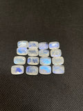 Moonstone Faceted 10X14 MM Rectangle Cabochon   AAA Quality Moonstone Faceted Cabochon- Pack of 1 Piece- Blue Fire Moonstone