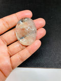 Prasiolite Faceted Oval 35X40mm, Green Amethyst faceted Cabochon.