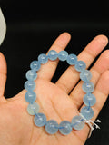 Blue Aquamarine Beaded Bracelet . Length in 7.5 Inch Stretch Bracelet,Code A-10- Aquamarine Bracelet Transparent AAA Grade 40-gm