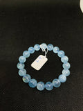 Blue Aquamarine Beaded Bracelet . Length in 7.5 Inch Stretch Bracelet,Code A-9- Aquamarine Bracelet Transparent AAA Grade, weight 32-GM