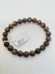 Black Sunstone Bracelet 8mm size-18MM -Natural Sunstone Beaded Bracelet - Length 7.5 Inch in Stretchable Cord,code BS-5