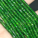 Chrome diopside 3.5-4mm Roundel Beads- Good Quality in 40 cm Length - Chrome Diopside Beads- ,origin Russia- Chrome Roundel