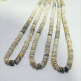 Opal Roundel Beads 7mm size, 16 Inch Strand- Australian opal wheel shape , Flat thin slice shape