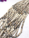 Opal Roundel Beads 7mm size, 16 Inch Strand- Australian opal wheel shape , Flat thin slice shape