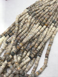 Opal Roundel Beads 7mm size, 16 Inch Strand- Australian opal wheel shape , Flat thin slice shape