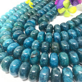 Apatite 16MM Neon Apatite Roundel Beads - 40 cm Length- Neon Apatite Rondelle Beads- Dyed Teal Blue Apatite Roundel