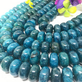 Apatite 16MM Neon Apatite Roundel Beads - 40 cm Length- Neon Apatite Rondelle Beads- Dyed Teal Blue Apatite Roundel