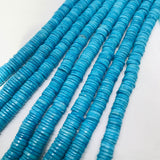 Turquoise Heishi Shape, dyed Turquoise,7mm, Length 15" strand -dyed howlite beads