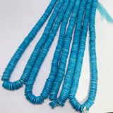Turquoise Heishi Shape, dyed Turquoise,7mm, Length 15" strand -dyed howlite beads