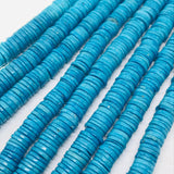 Turquoise Heishi Shape, dyed Turquoise,7mm, Length 15" strand -dyed howlite beads