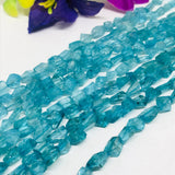 Apatite Faceted Nuggets, 5x7mm approx size, 14 Inch Strand, irregular faceted tumble shape,blue Apatite