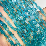Apatite Faceted Nuggets, 4X6mm approx size, 14 Inch Strand, irregular faceted tumble shape,blue Apatite
