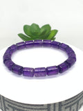 Amethyst Bracelet 8x10 mm Size • Code A4 • Weight 21.3 gm • AAA Quality • Amethyst Tube Bracelet 7.5 Inch Length • Natural Amethyst Jewelry