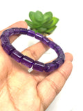 Amethyst Bracelet 8x10 mm Size • Code A4 • Weight 21.3 gm • AAA Quality • Amethyst Tube Bracelet 7.5 Inch Length • Natural Amethyst Jewelry