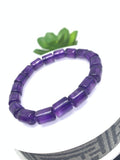 Amethyst Bracelet 8x10 mm Size • Code A8 • Weight 21.4 gm • AA Quality • Amethyst Tube Bracelet 7.5 Inch Length • Natural Amethyst Jewelry