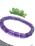 Amethyst Bracelet 8x10 mm Size • Code A9 • Weight 21.1 gm • AAA Quality • Amethyst Tube Bracelet 7.5 Inch Length • Natural Amethyst Jewelry