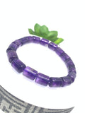 Amethyst Bracelet 8x10 mm Size • Code A10 • Weight 21.2 gm • AAA Quality • Amethyst Tube Bracelet 7.5 Inch Length • Natural Amethyst Jewelry