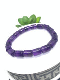 Amethyst Bracelet 8x10 mm Size • Code A10 • Weight 21.2 gm • AAA Quality • Amethyst Tube Bracelet 7.5 Inch Length • Natural Amethyst Jewelry