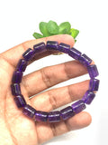 Amethyst Bracelet 8x10 mm Size • Code A10 • Weight 21.2 gm • AAA Quality • Amethyst Tube Bracelet 7.5 Inch Length • Natural Amethyst Jewelry