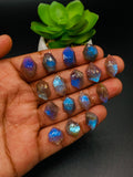 Labradorite  Rose Cut Fancy Shape - Code # A17- A32 •  Labradorite  Faceted Cut (Polki)  • AAA Quality  • One Side Cutting