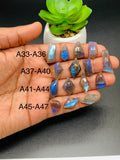 Labradorite Rose Cut Fancy Shape - Code # A33- A47 • Labradorite Faceted Cut (Polki) • AAA Quality • One Side Cutting