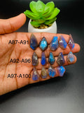 Labradorite Rose Cut Fancy Shape - Code # A87- A100 • Labradorite Faceted Cut (Polki) • AAA Quality • One Side Cutting