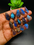 Labradorite Rose Cut Fancy Shape - Code # A87- A100 • Labradorite Faceted Cut (Polki) • AAA Quality • One Side Cutting