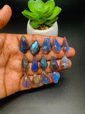 Labradorite Rose Cut Fancy Shape - Code # A87- A100 • Labradorite Faceted Cut (Polki) • AAA Quality • One Side Cutting