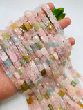Morganite Rectangle Faceted Beads • 8x12 mm Size • Length 40 cm • Morganite Rectangle Beads • Multi Color Morganite Beads